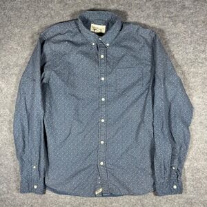 Denim & Supply Ralph Lauren Mens Blue Paisley Cotton Button Down Shirt Large